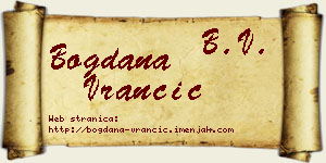Bogdana Vrančić vizit kartica